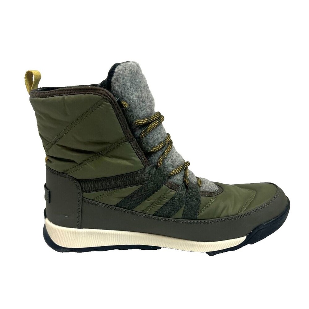 Sorel Womens Whitney Ii Short Lace Up Waterproof Boot Stone Green Winter Sz 9.5